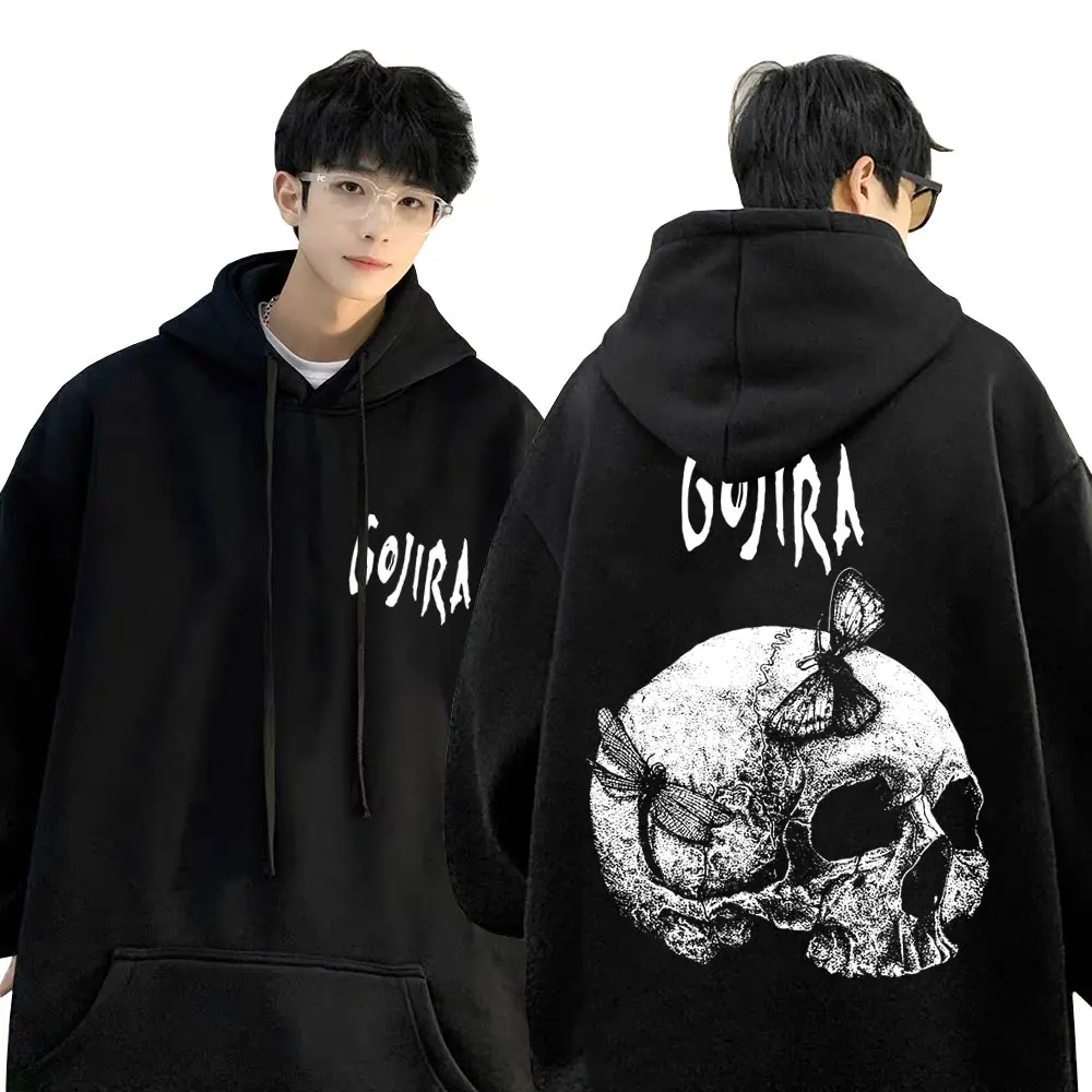 Metal Rock Band Gojira crâne à motifs sweat à capuche automne hiver 2025 hommes femmes à la mode décontracté coton sweat à capuche