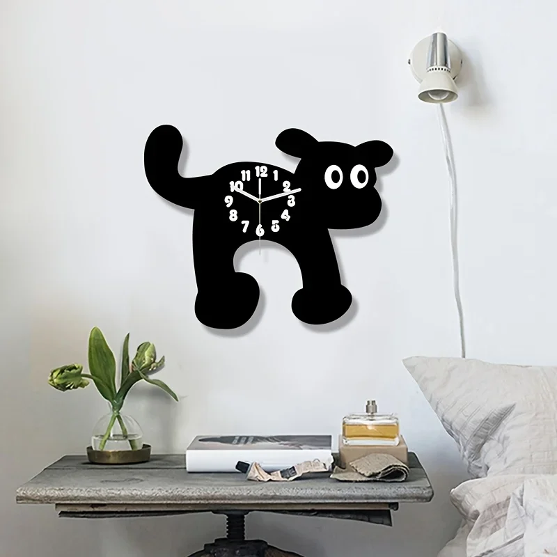 

Настенные часы DIY: креативные акриловые часы с кошкой и собакой для гостиной, спальни, кухни, домашнего декора. Подарок на День рождения, День святого Валентина.