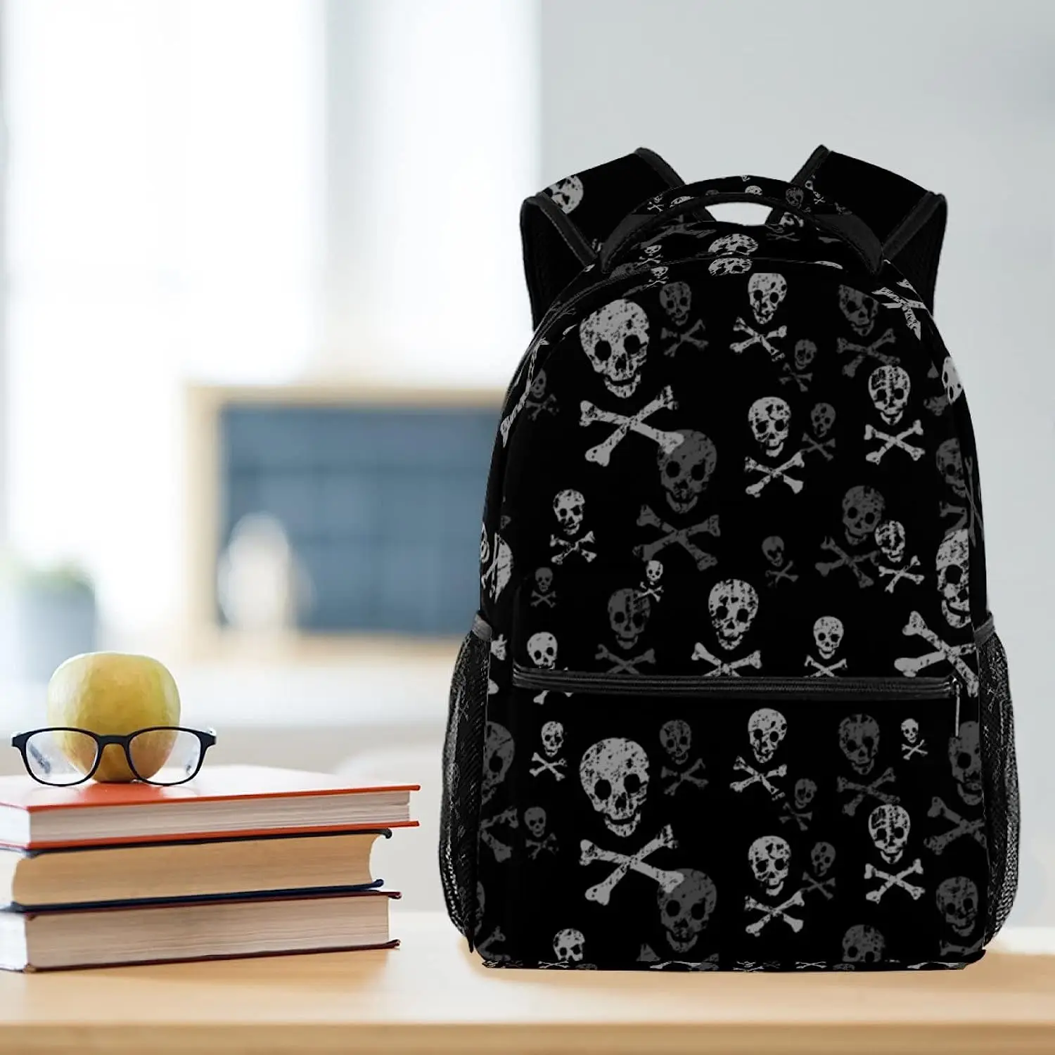 Mochila De calavera y huesos para niños y niñas, bolsa de libros escolares, viaje, senderismo, Camping, Daypack