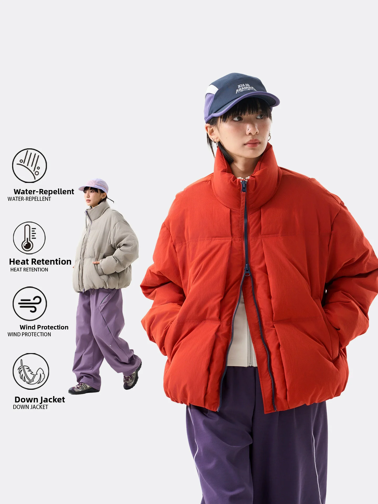 

Dopne ort Thiened 90 White Du down Street Sport Bread down Jaet Winter Warm Stand Collar Coat for Men And Women