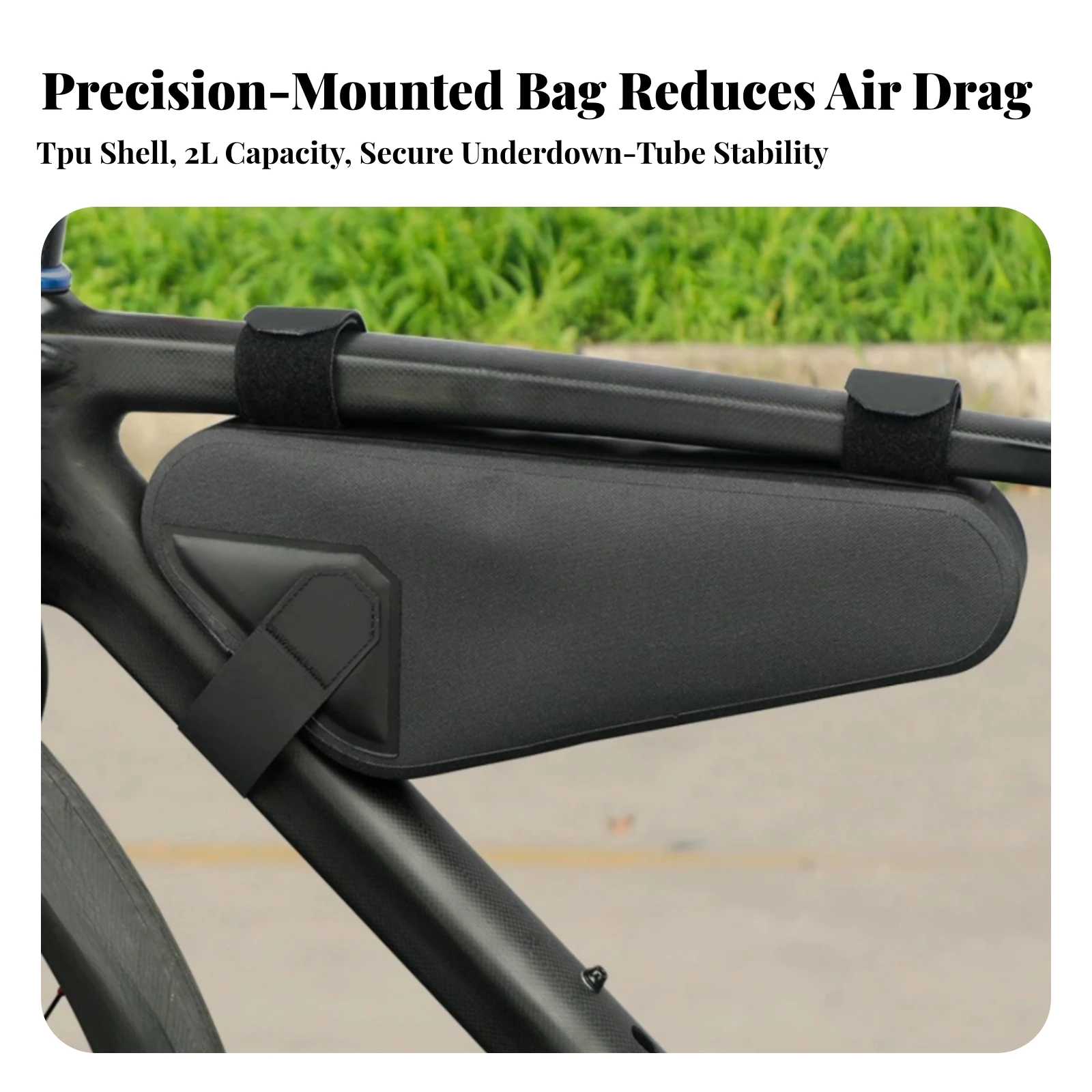Cycle Frame Corner Bag Zippered Bike Frame Bag with Hook-and-Loop Straps Streamlined Easy Access for Cyclists, Weekend Rides