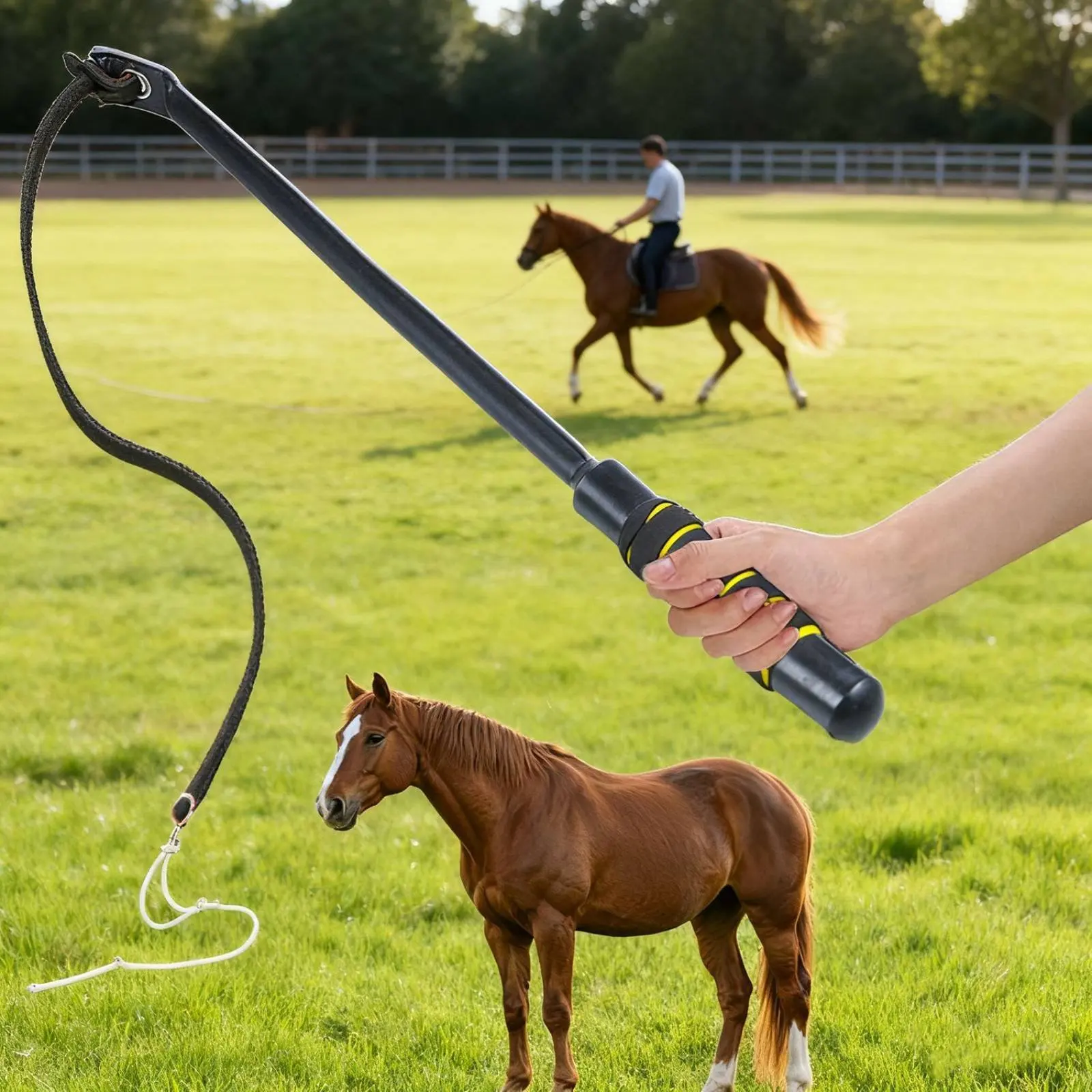 Horse Training Whip Multi-Purpose Dog Training Whip Creature Gear Long Reach Lightweight for Pasture