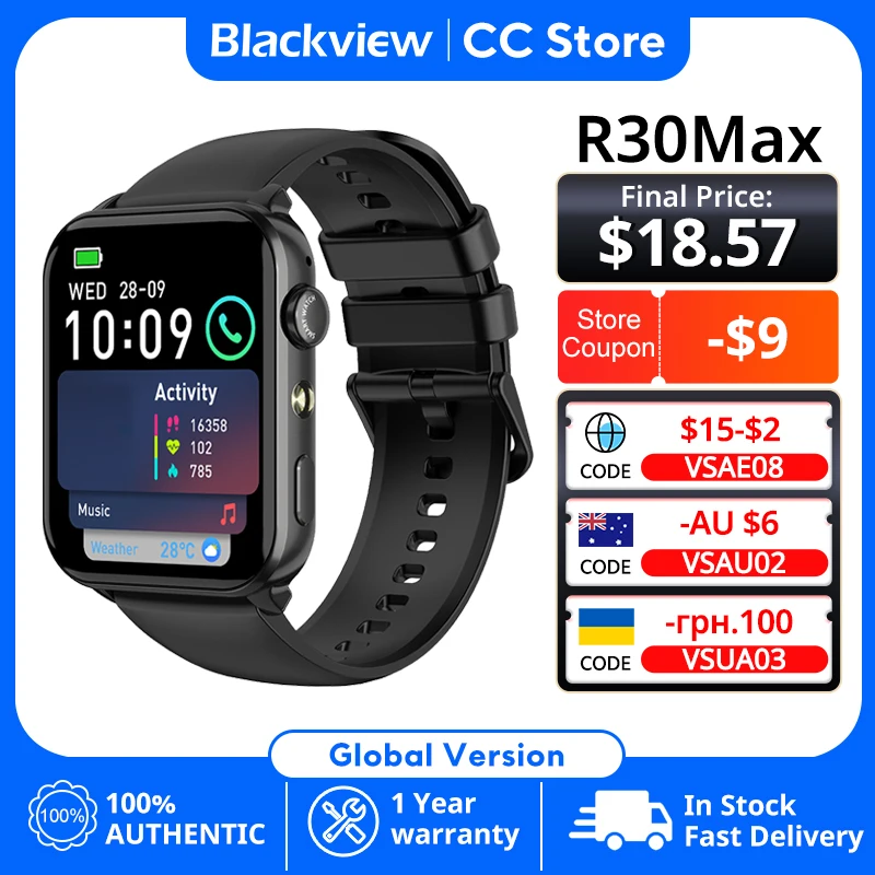 Global Version Blackview R30 Max Smartwatch 1.91