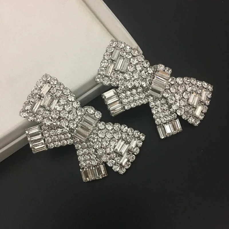New Special OfferEuropean and American Style Bow Crystal Ear Clip Fabulous Personality Earrings