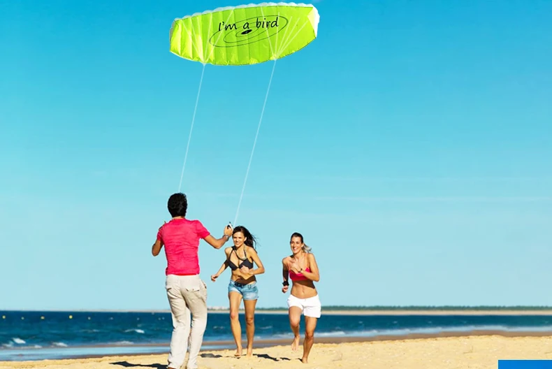 Afbeelding 6: Nieuwe Outdoor Fun Sports Power Dual Line Stunt Parafoil Parachute Sports Beach Kite voor beginners
