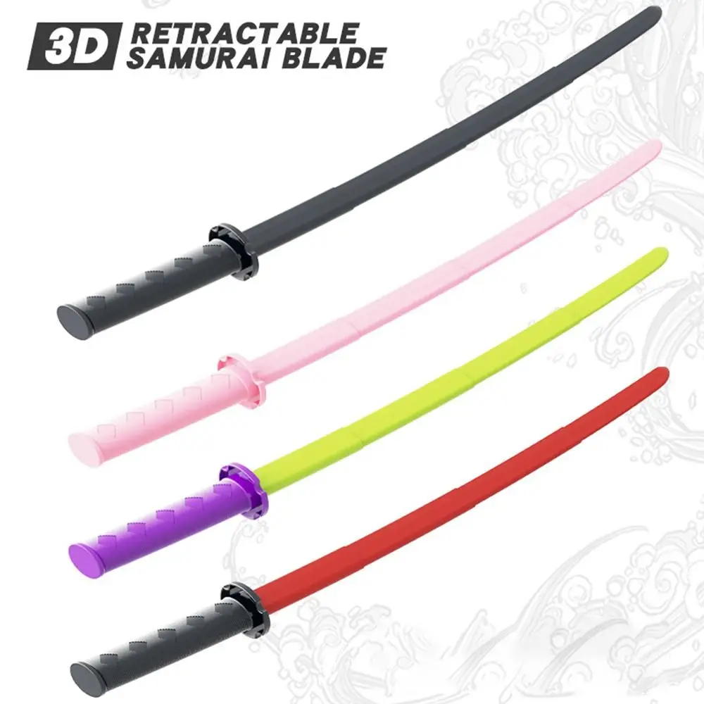 Telescopic 3D Gravity Katana Toys Plastic Anxiety Relief Retractable Katana Toy Sensory Toys Push Card Toy Decompression Toy