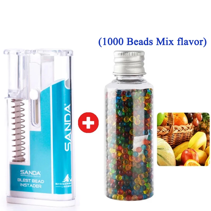 SANDA Blue Handy Pusher Box Cigarette Explosion Pops Beads Mix Fruit power mint taste Brush Ball For Smoking Smoking Accessories