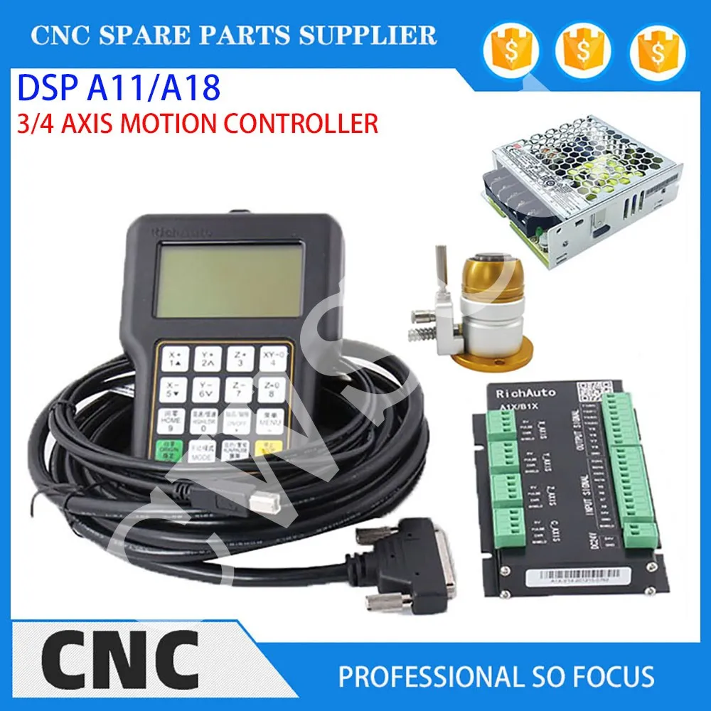 

3-axis 4-axis CNC machine tool motion controller DSP A11E A18 Richauto offline engraving machine system handheld English version