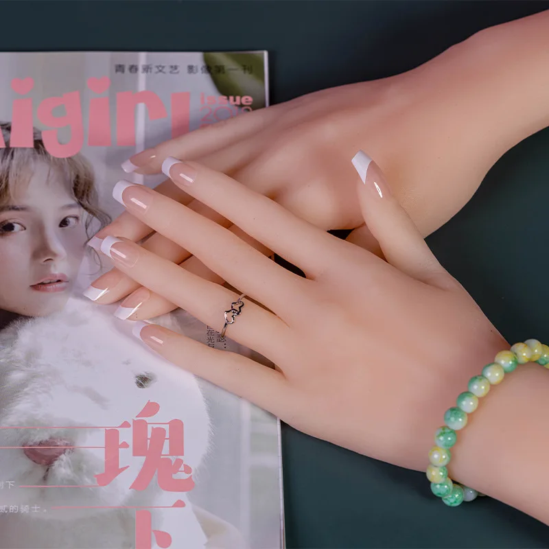 Female Hand Model Fake Nail Art Sketch Drawing Sandal Display Finger Adjustable Artist Flexible Acrylic Hands TPE ZISHINE S5