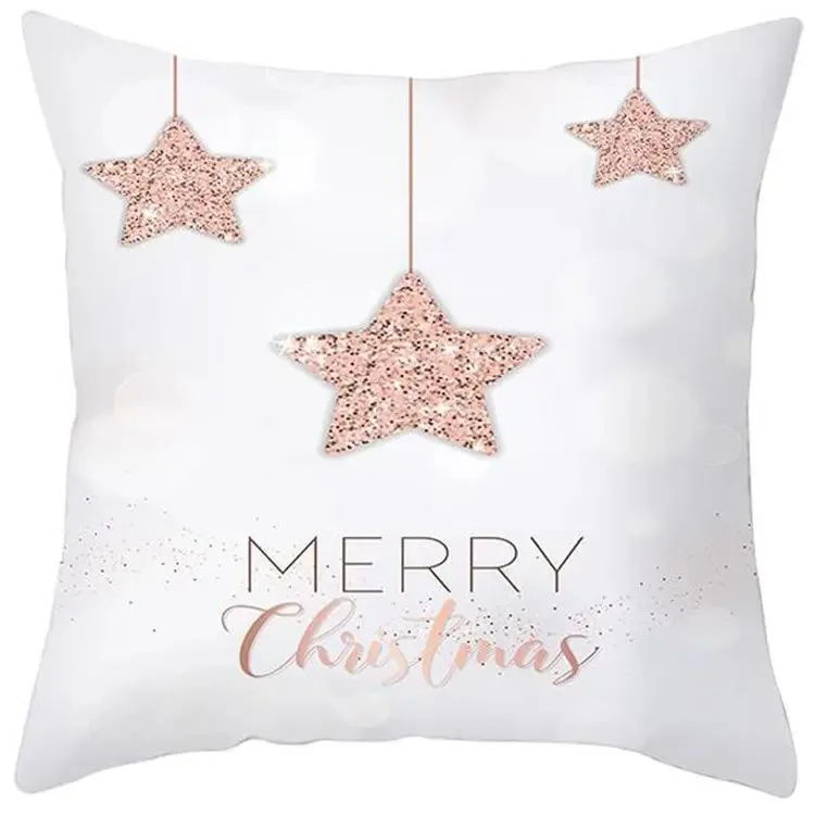 Home decoration rose gold Christmas pillowcase cushion cover merry christmas gold pillowcase 45*45cm