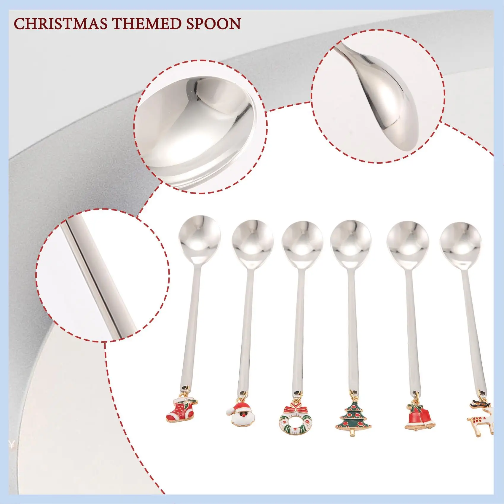 

MLGB-Stainless Steel Christmas Spoon Christmas Party Table Decoration Coffee Spoon Christmas Decoration Home