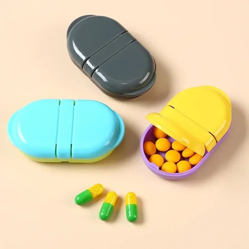 Pill Box Mini Pill Case 2 Grids Tablet Pill Organizer Dispenser Pillbox Travel Tablet Holder Container Medicine Drug Storage Box