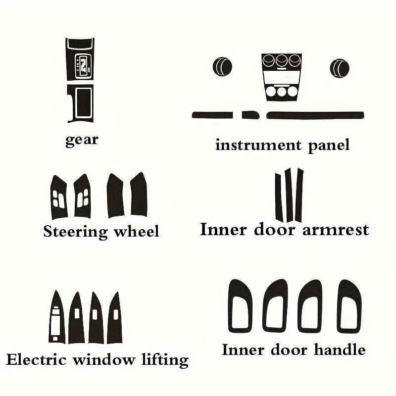 

Пленка из углеродного волокна для Mazda 6 2006-2015, наклейки для салона, центральная консоль, приборная панель, воздушная дверная ручка, панель подъема