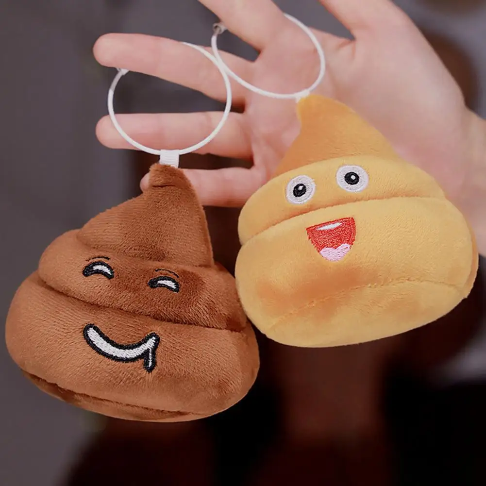 Soft Plush Keychain Cute Poop Plush Keychain Funny Emoticon Backpack Pendant Soft Stuffed Toy Hanging Decoration Gift for Family