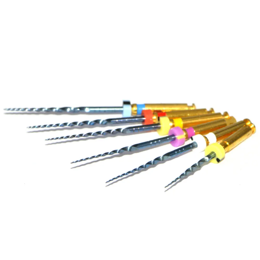 XND Dental Root Canal Files 6pcs/Pack Use Rotary Heat Activated Nickel-Titanium Endodontic Files Rotating File 16：1 Machine Use