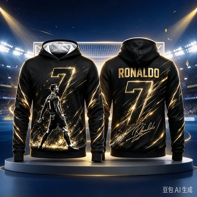 2026 New Ronaldo #7 Print Hoodies for Men Autumn Long Sleeve Sweatshirt Casual Football Pullover Streetwear Men's Women's Hoodie