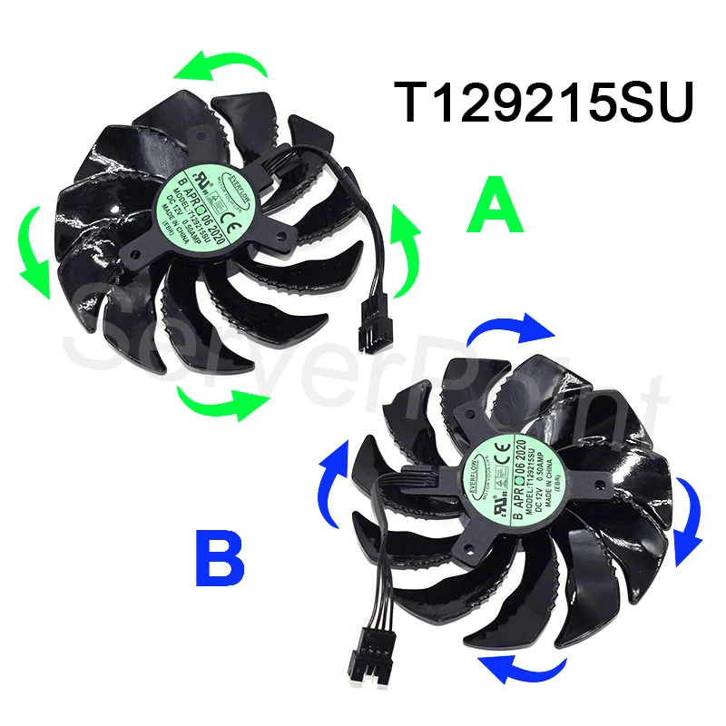 

Brand New T129215SU DC 12V 0.5A 12V Four Wires Graphics Card Cooler Fan For GTX 1060 1070 GTX1060 GTX1070