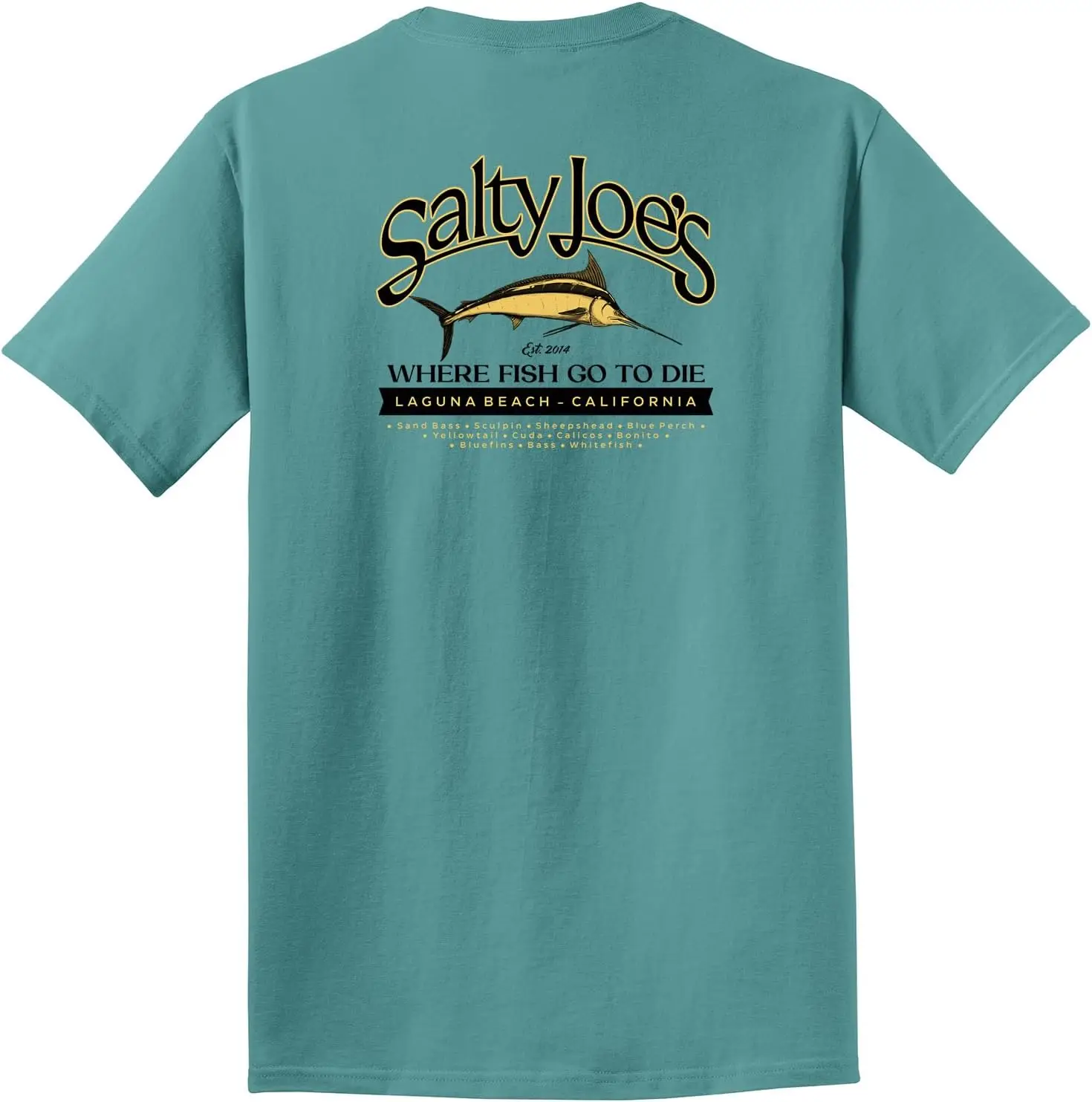 Men's Fish Count Logo Garment Dyed Beach Wash Tee