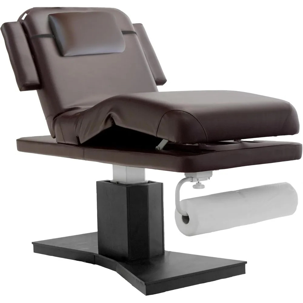 Motor (with Independent Leg Adjustment) Electric Massage & Facial Bed/Table with Face Cradle Dark Brown