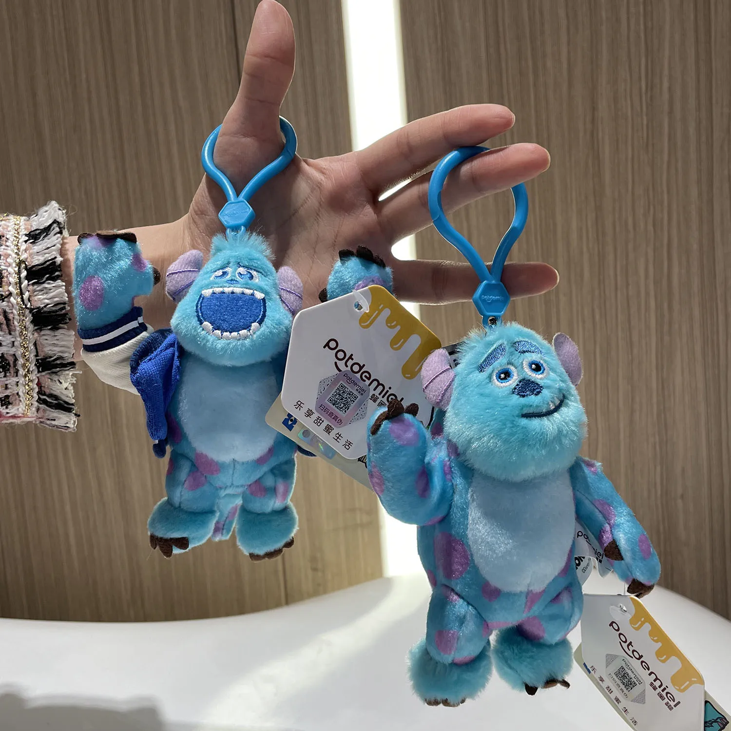 

11CM Genuine Disney Monsters University Plush Keychain Toy James Sullivan Mike Wazowski Soft Stuffed Doll Kids Christmas Gift