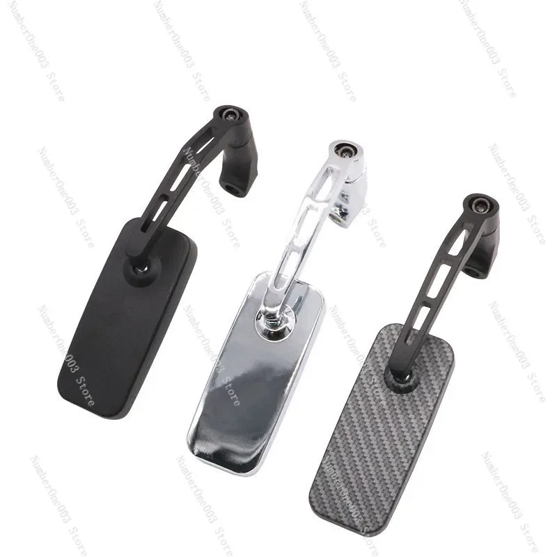 Electric Scooter Rearview Mirrors Aluminum Alloy Blue Glass Snake-Pattern Bent Arm Side Mirrors