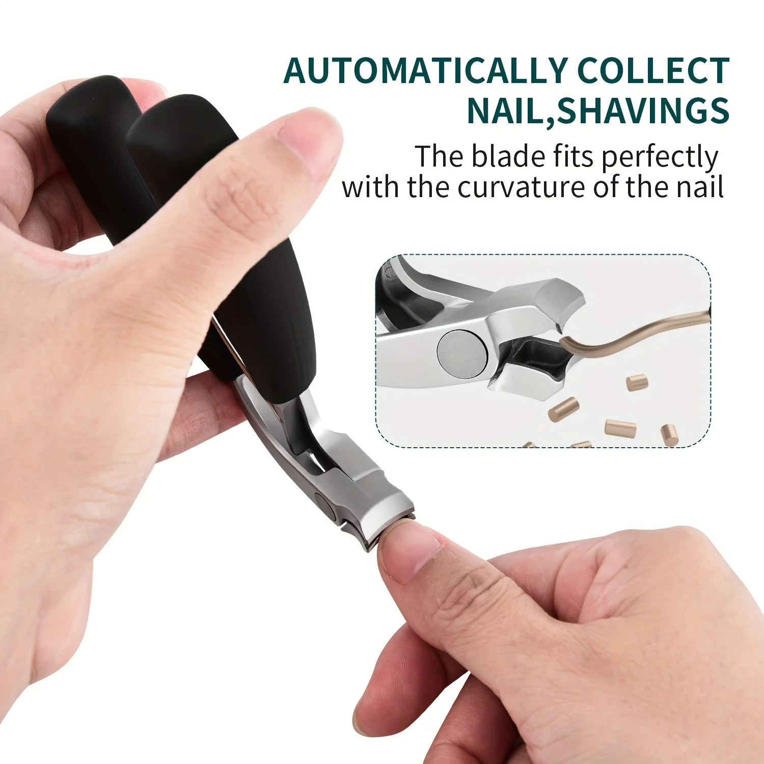 Curved nail clippers with large opening three times anti-splash storage Nail clippers for the elderly thick toenails Heavy duty