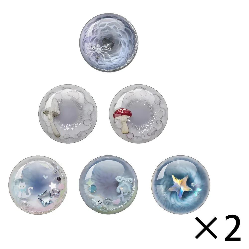 Sweet Y2K Style Glass Eye Chip Round Cabochon 10MM-40MM Handmade Girl Toy Drop Glue Eye Pupil DIY Blyth BJD Doll Accessory