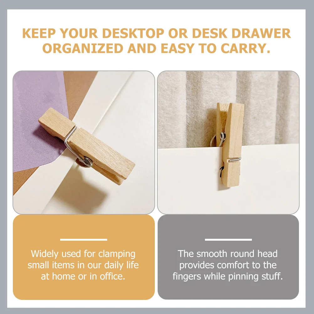 20個の木製プッシュピンクリップ多目的写真壁アートワーク装飾用穴なしソリューションプッシュピンクリッププッシュピン鋲