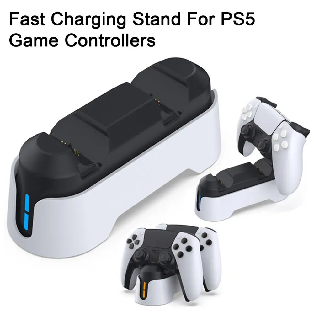 Dual Fast Charger Dock with LED Indicator Intelligent Overload Protection Charging Cradle Dock Station for PS5 Gamepad