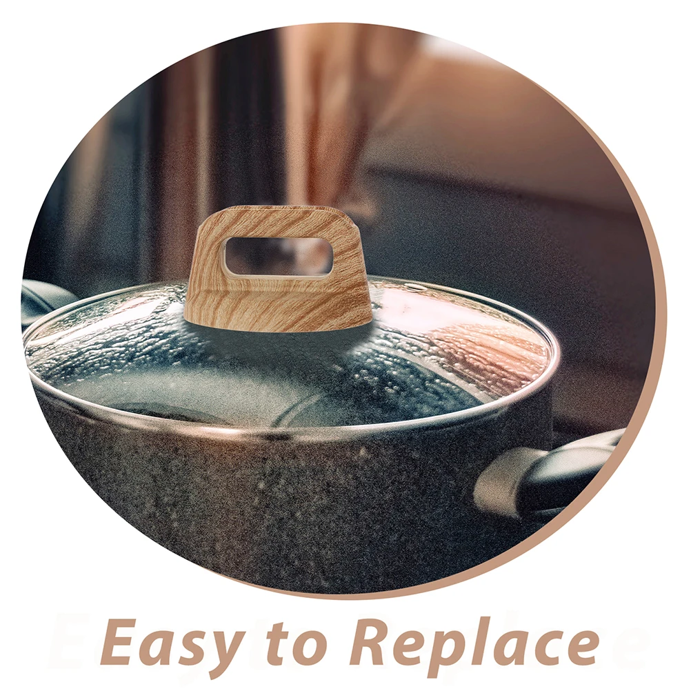 

2pcs Anti-Scald Pot Handle Replacement Bakelite Compact Sturdy Wear-Resistant Universal Cookware Lid Accessories Household