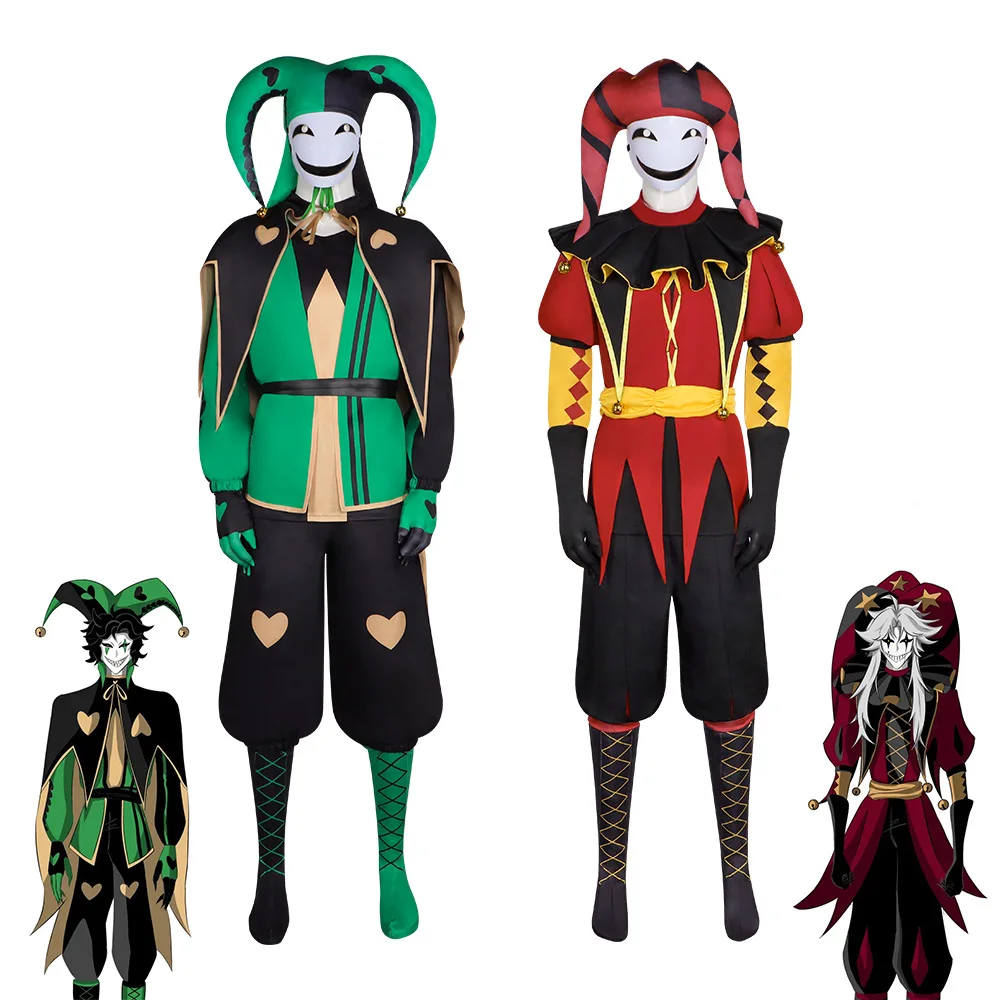 

Game Pierrot Cosplay Costumes COS Circus Role Play Clown Uniform Halloween Carnival Party Outfit For Men Woman