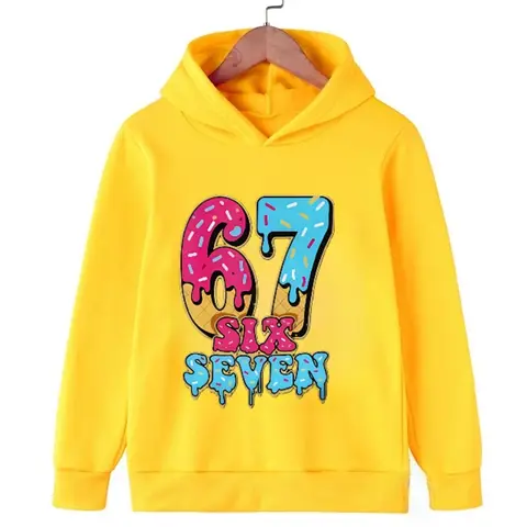Moletom infantil com capuz 67 + Skibidi Viral Meme moletom com capuz infantil elegante e divertido moletom confortável com capuz