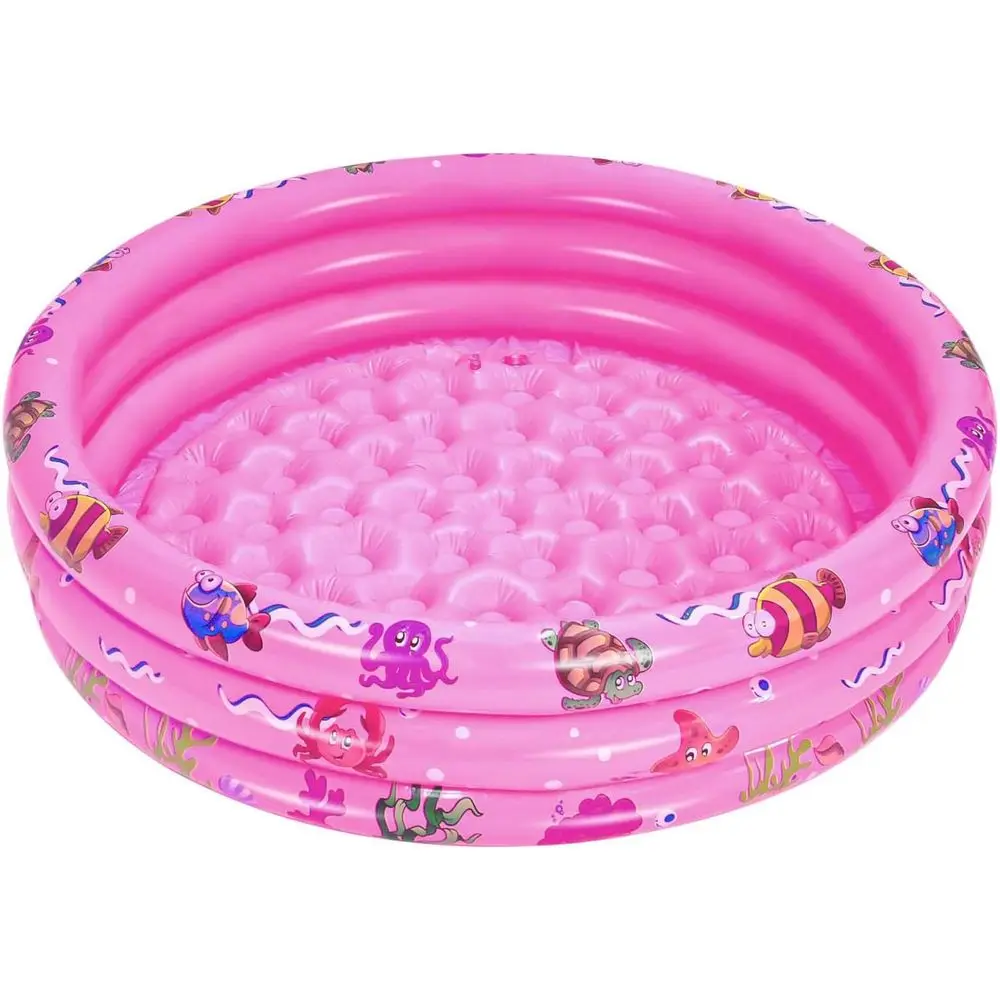 

Iatable Baby Kiddie Pools, 3 Rings Round Swimming Pool, Toddler un Water Swim Beach loaties Toys, Kids ishing Pond Ball Pit Pool
