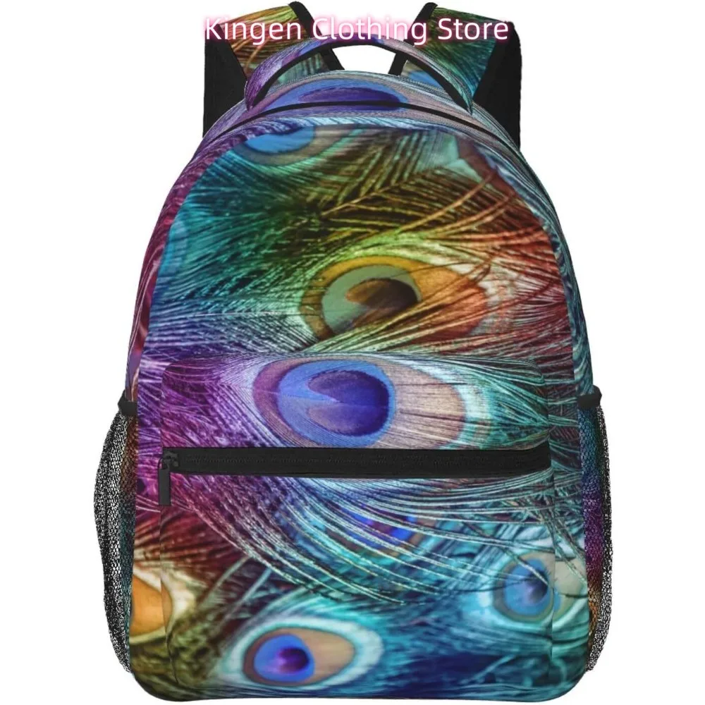 

Сумка для ноутбука «Снова в школу», красочные павлиньи перья, легкий рюкзак для ноутбука, легкий многоцелевой дорожный повседневный рюкзак