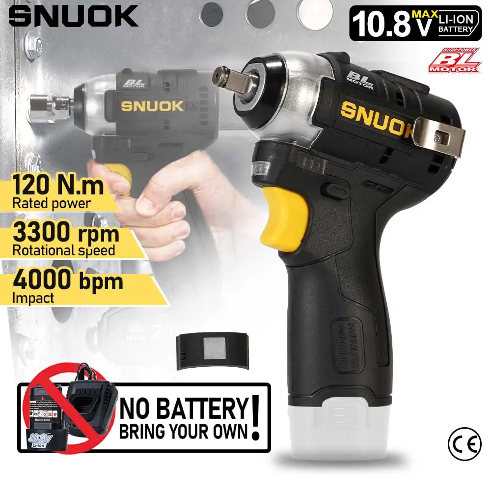 SNUOK 10.8V Brushless Impact Wrench 3/8 Inch 120N·m Handheld Electric Hammer Screwdriver Power Tool FOR Makita Lithium Battery