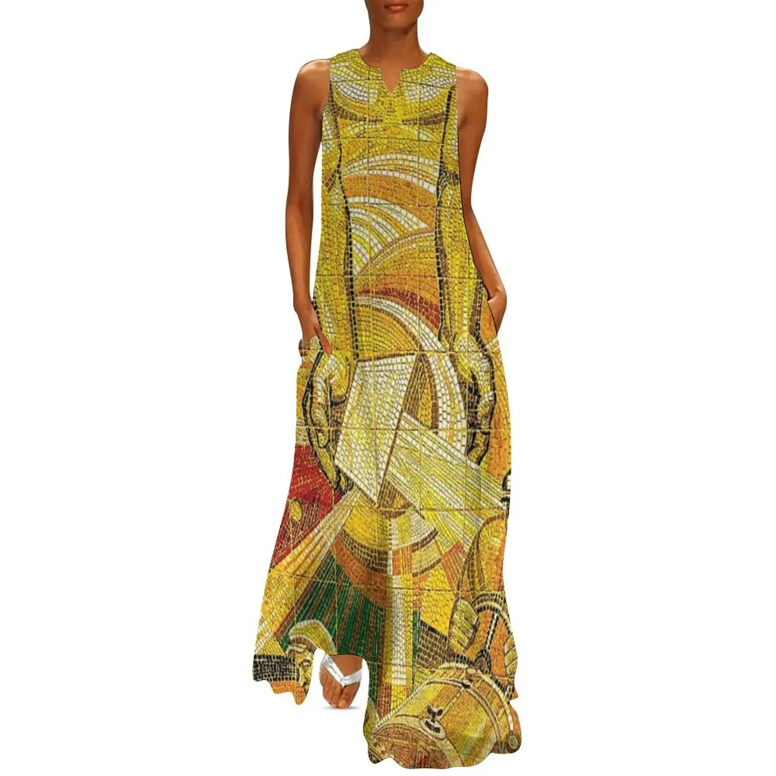 

Factory Worker - Volgograd Tractor Factory Mosaic Long Dress sexy dress for women Woman clothes summer dresses women 2025
