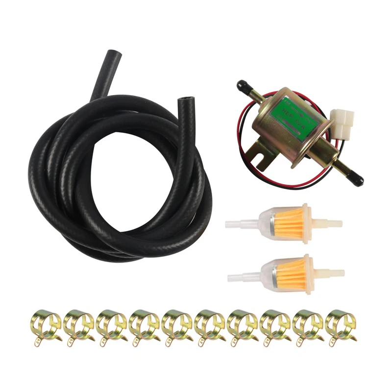 14Pcs/Set Electric Fuel Pump Kit HEP-02A,12/24V Low-Pressure Electric Fuel Pump,Universal Fuel/Diesel Pump And Installation Kit