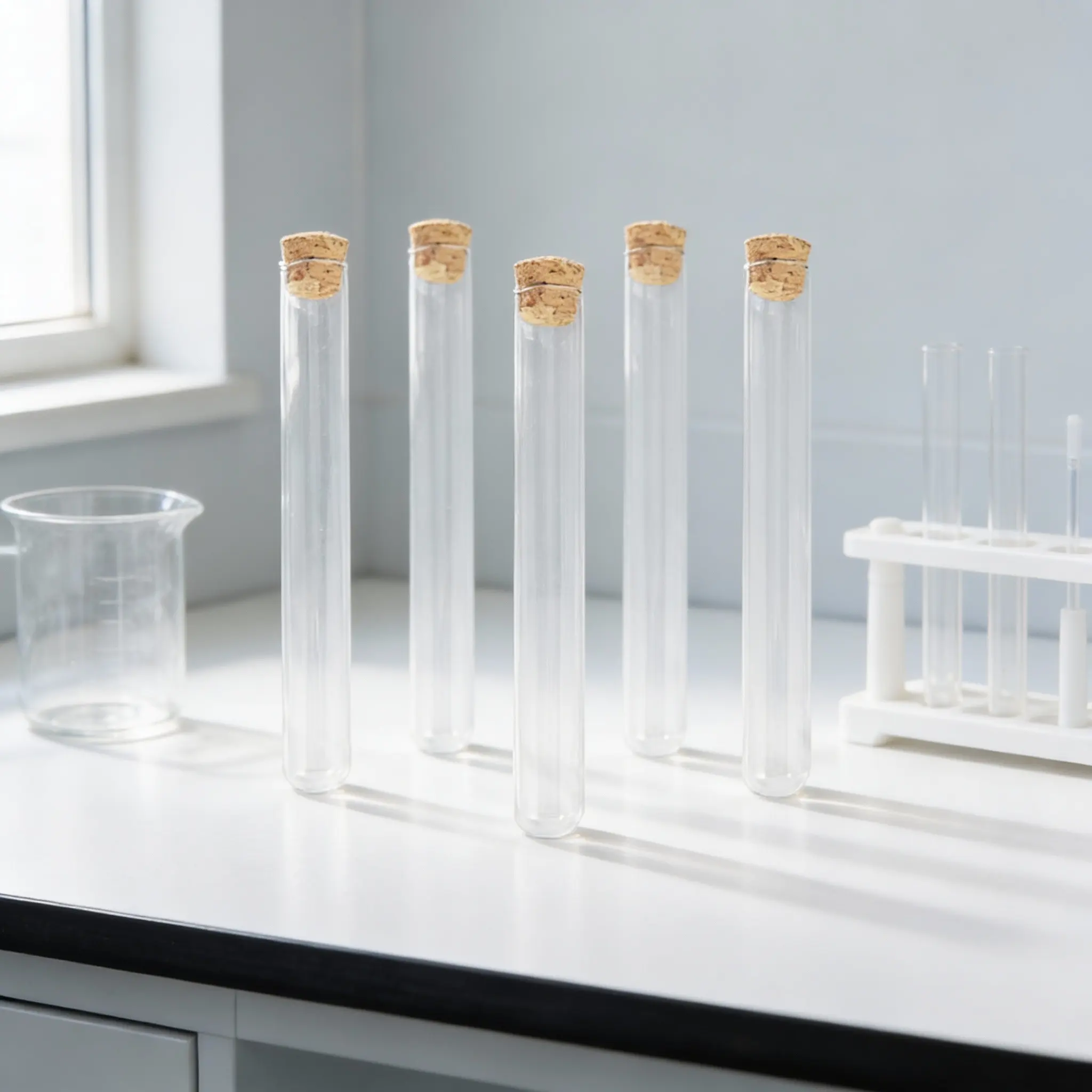 

10Pcs Sample Storage Containers Transparent Glass Test Tubes Round Bottom for Lab Centrifuge and Heating Applications