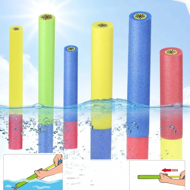 35cm Summer Water Gun Toys Outdoor Beach Play Game Toy for Kids Gift Cartoon Animal Head Telescopic Water Gun Children Shoot Toy