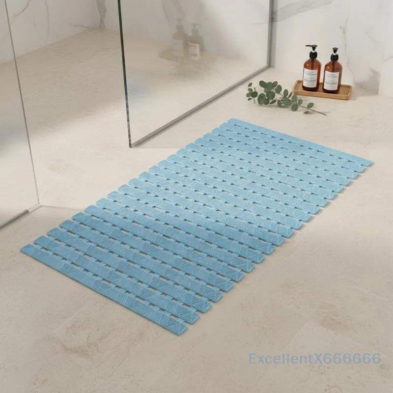 Soft Non Slip Bathroom Shower Mat Textured Grip Fast Drain Holes Machine Washable for Hotel Home Use