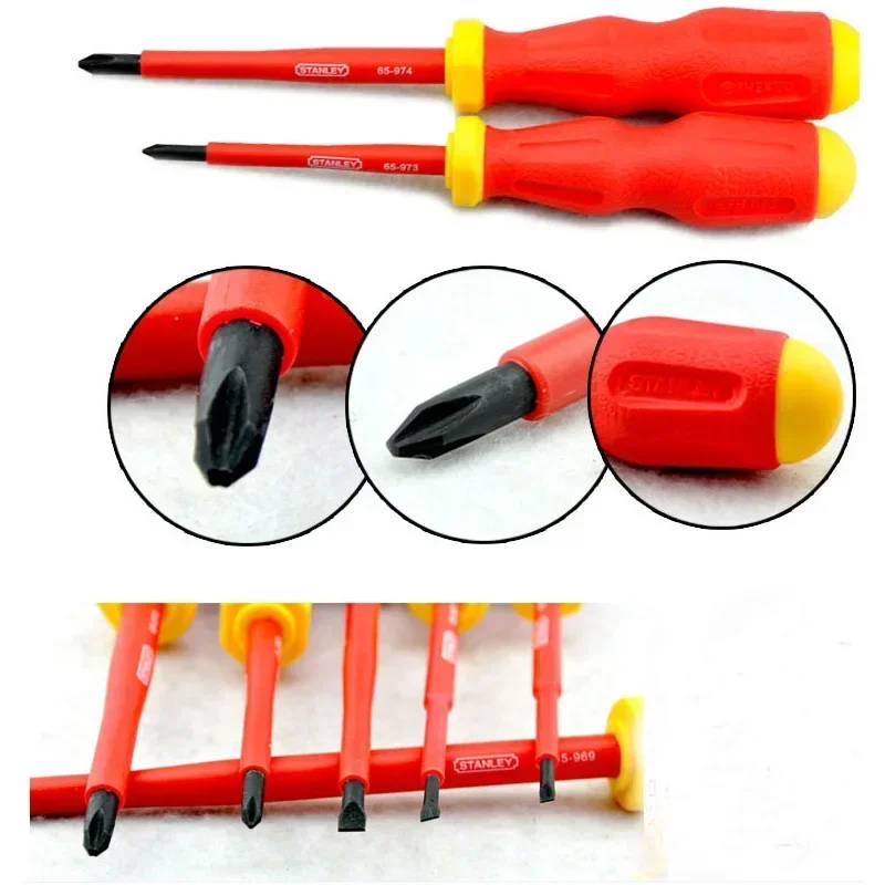 STANLEY 65-980-22 1000V VDE Insulated Screwdriver Set 7Pcs with Voltage Tester Slotted and Phillips Screwdrivers Hand Tool