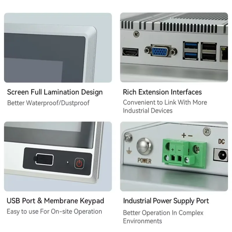10.1/15/15.6/21.5 Inch Custom All-in-One Touchscreen Panel PC  All In One Computer Industrial HMI For Automation Equipment