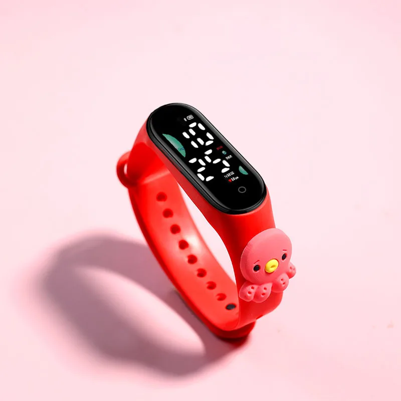 50Pcs/Lot New Cartoon LED Meter Watch Electronic Watch Creative Student Plastic Bracelet Children's Touch Watch Brithday Gift