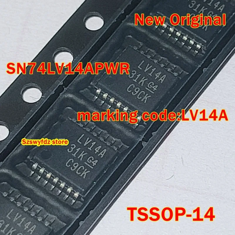 1pcs to 100pcs SN74LV14APWR SN74LV14APW TSSOP-14 New Original  marking code:LV14A HEX SCHMITT-TRIGGER INVERTERS