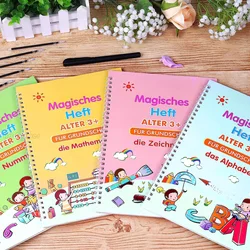 18.5x26cm 3D German Deep Groove Magic Book Letters Kids Handwriting German Language Magic Practice Copybook Children's Books