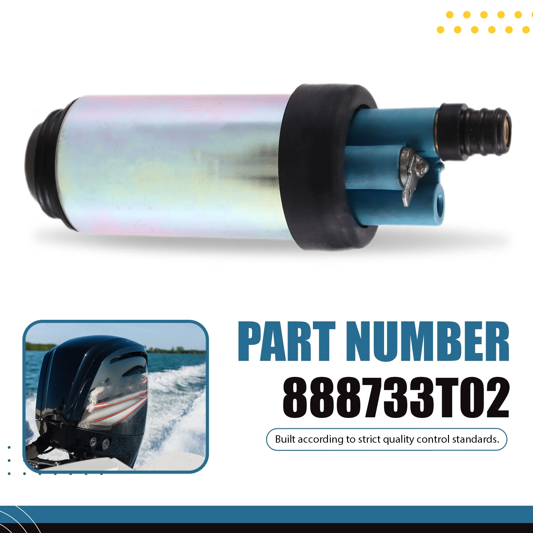 

A33K-888733T02 Outboard Engine Electric Fuel Pump For Mercury 30 40 50 60 F75 80 90 100 115 175 883202T1 883202T02