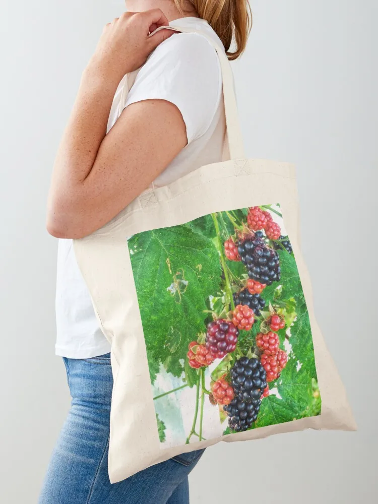 Blackberries Tote Bag canvas tote custom fabric bag Big bag women