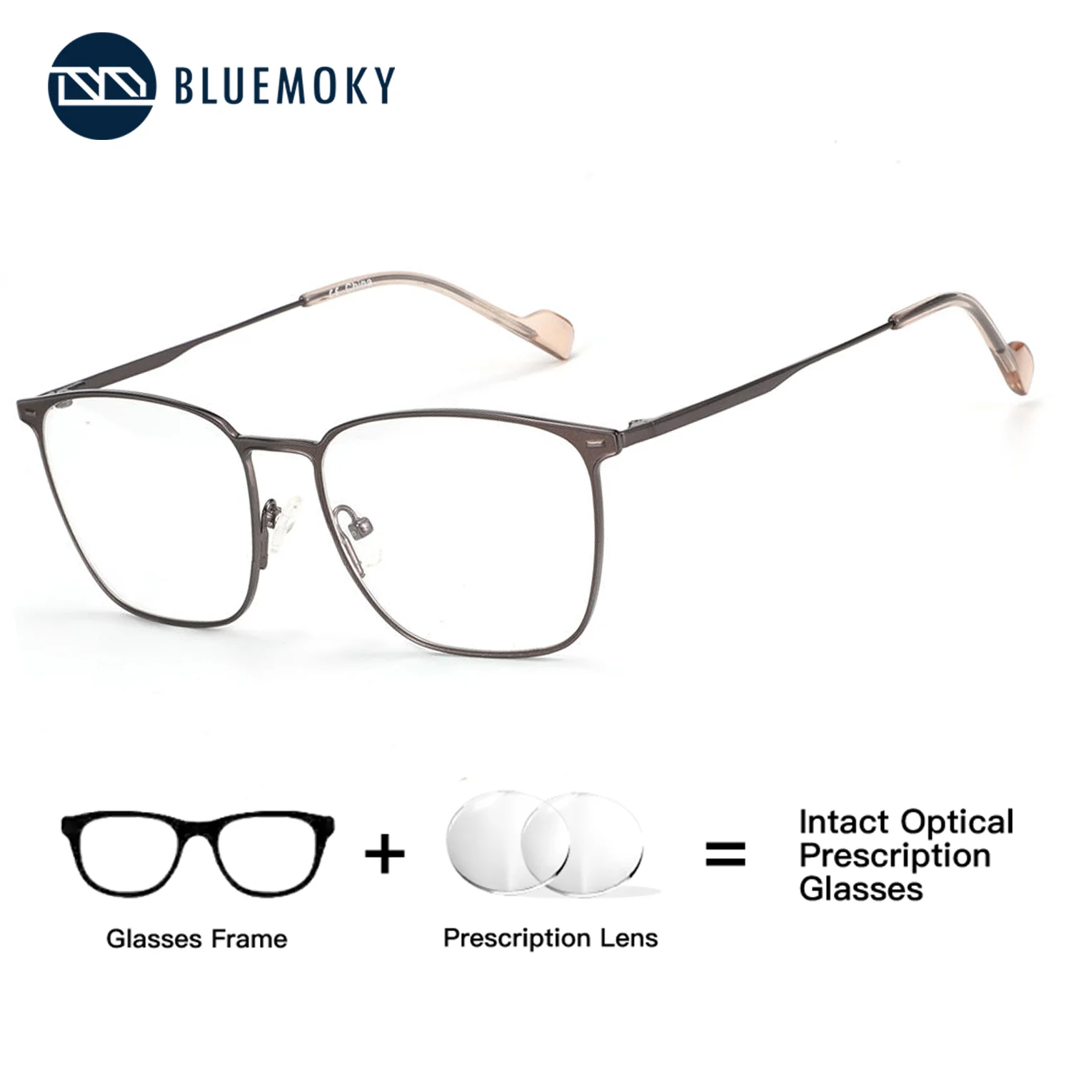 

BLUEMOKY титановые квадратные очки по рецепту мужские очки для коррекции зрения оптические прогрессивные с рецептом анти-синий свет фотохромные