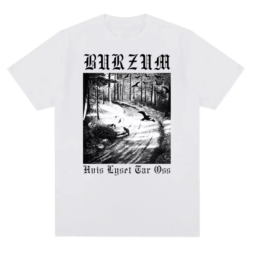 Burzum Vintage Metal Band T-shirt Gothic Dark Aesthetic Streetwear Unisex Oversized Washed Cotton Comfortable and casual