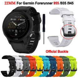 22mm Official Silicone Strap For Garmin Forerunner 955 935 945 Watchband Fenix 7 6 Pro 5 Plus Epix Gen 2 Bracelet Accessories